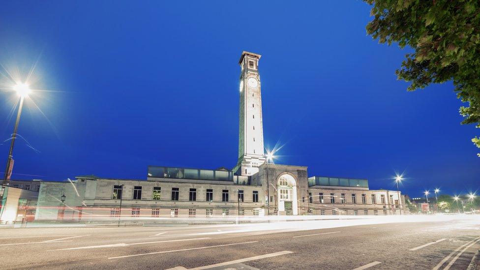 Southampton's SeaCity Museum at night