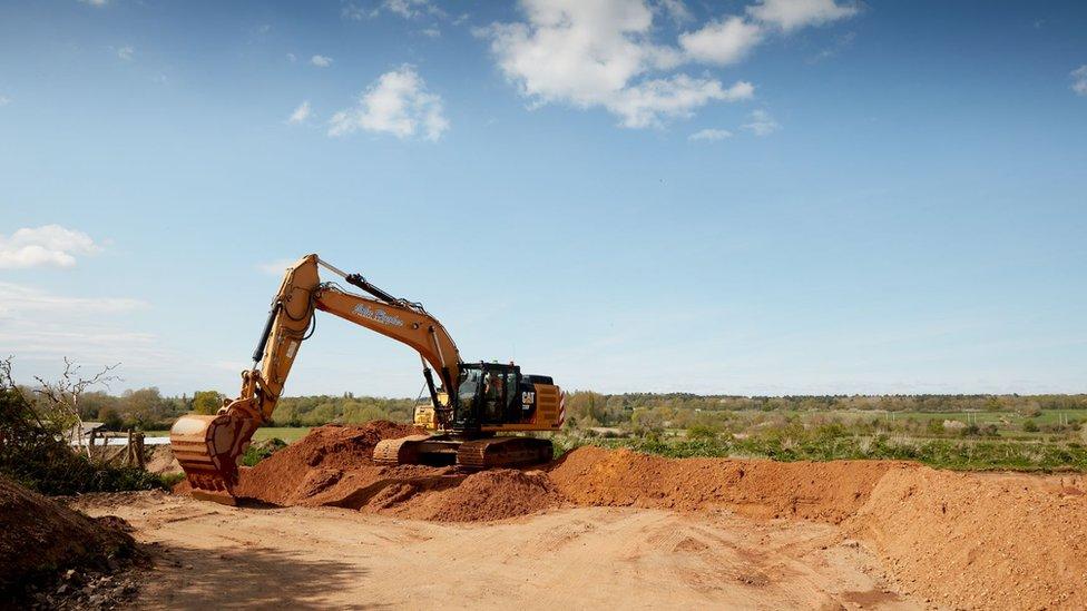 An example of a sand and gravel quarry