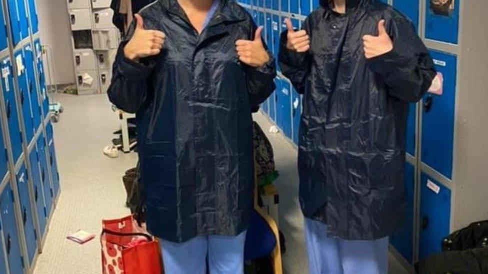 Coveralls used instead of gowns