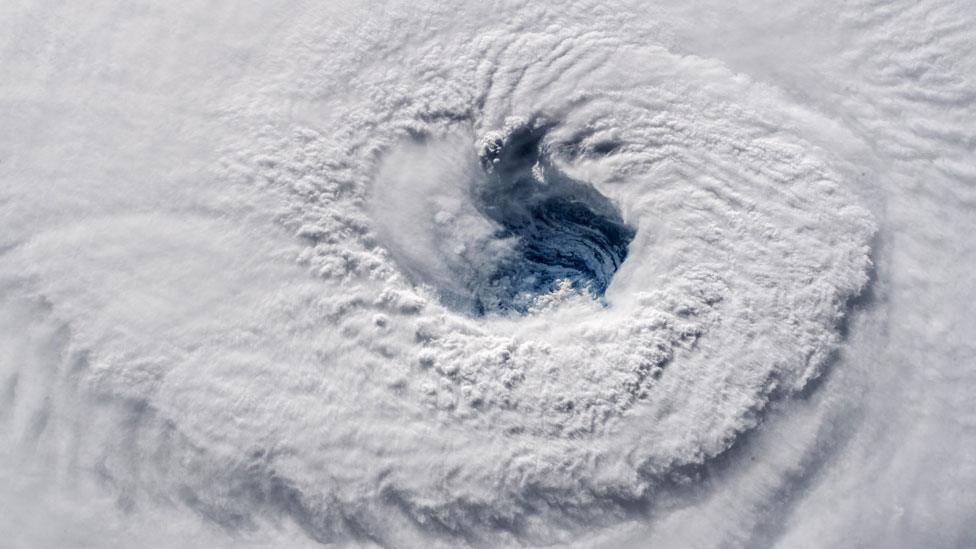 Satellite image of the eye of Hurricane Florence