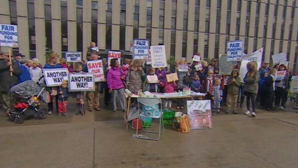 Protest over Darlington cuts