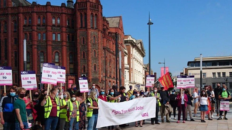 Picket outside Liverpool University buildings