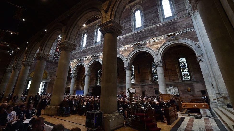 The funeral service of 29-year-old Lyra McKee in St. Anne's Cathedral