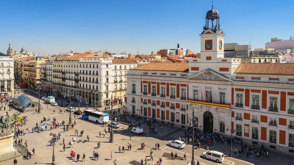 An aerial view of Madrid