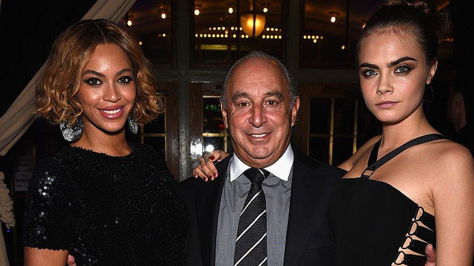 Beyonce Knowles, Sir Philip Green and Cara Delevingne