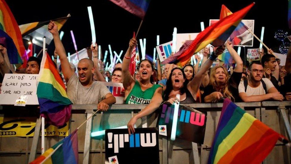 Protesters in Tel Aviv, Israel. Photo: 22 July 2018