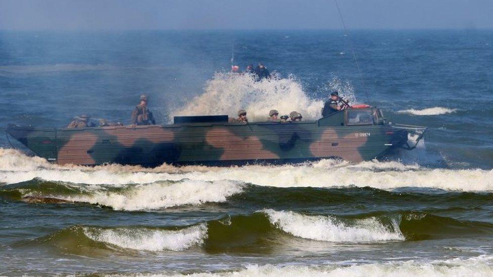 Nato troops take part in military exercises in Lithuania. Photo: 4 June 2018