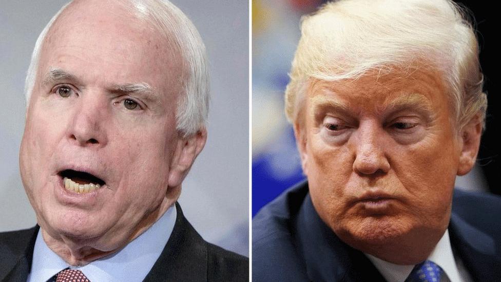 John McCain and Donald Trump