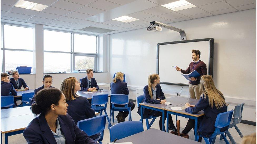 A high school classroom