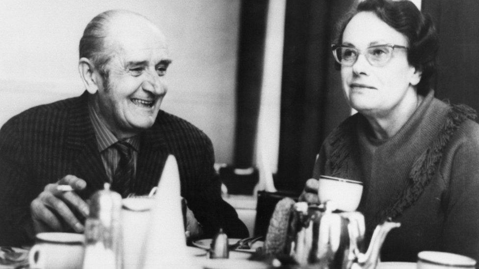 Convicted British spies Harry Houghton and Miss Ethel Gee pictured in 1970