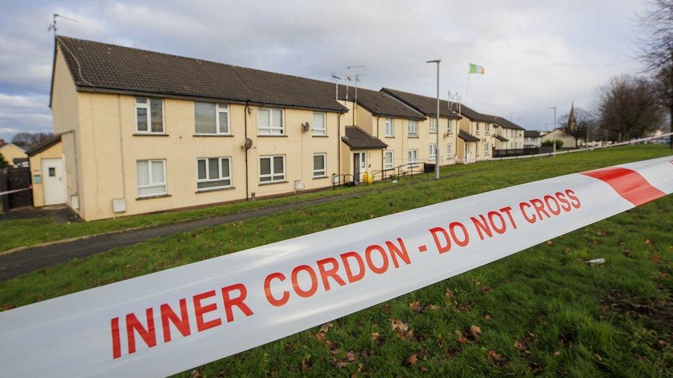 Police cordon Lurgan