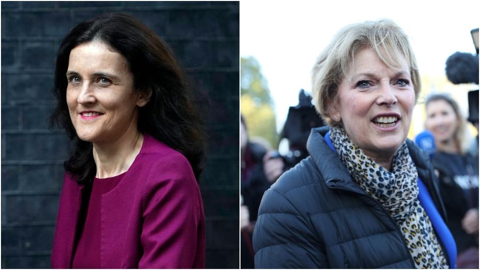 Theresa Villiers (left) hopes to remain a Tory MP, while Anna Soubry (right) will be fighting against them