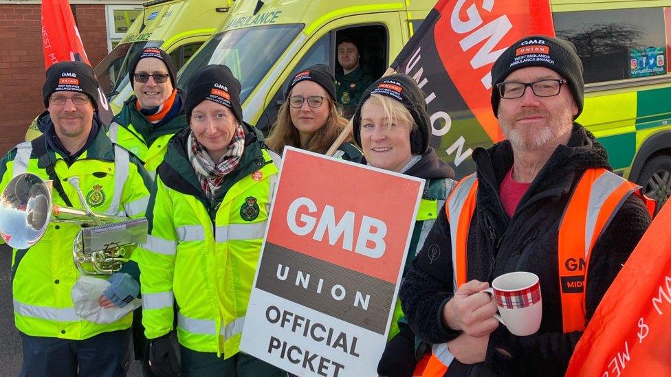 Picket line at Donnington station