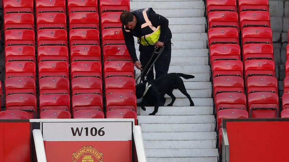 Sniffer dog in Old Trafford