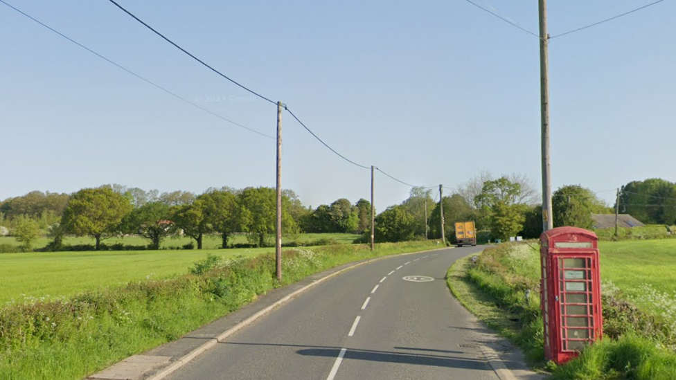 The B1077 near Witnesham