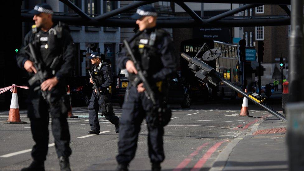 Armed police at scene of attack