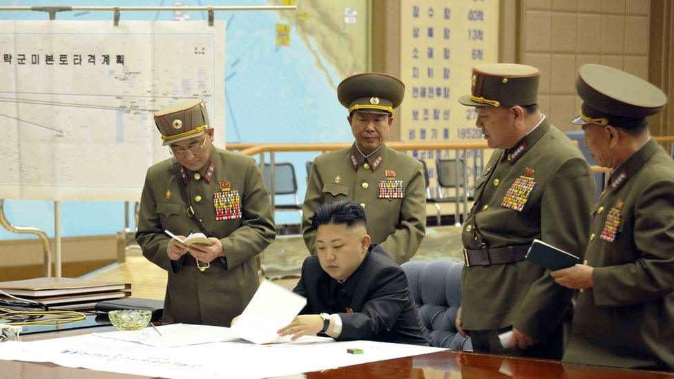 Kim Jong-un is briefed on plans to strike America in 2013