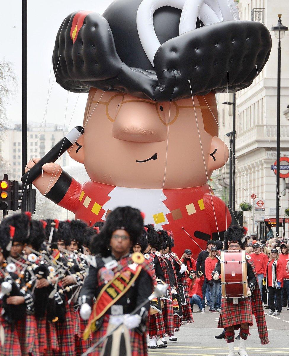 Performers take part in the London New Year's Day Parade