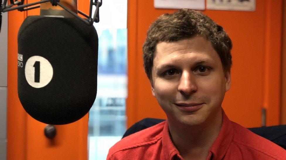 Michael Cera in the Newsbeat studio