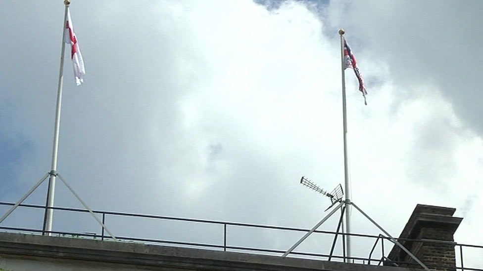 England flag above Wales Office