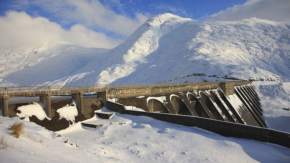 Hydro Electric Dam on the slopes of Ben Cruachan, Loch Awe.