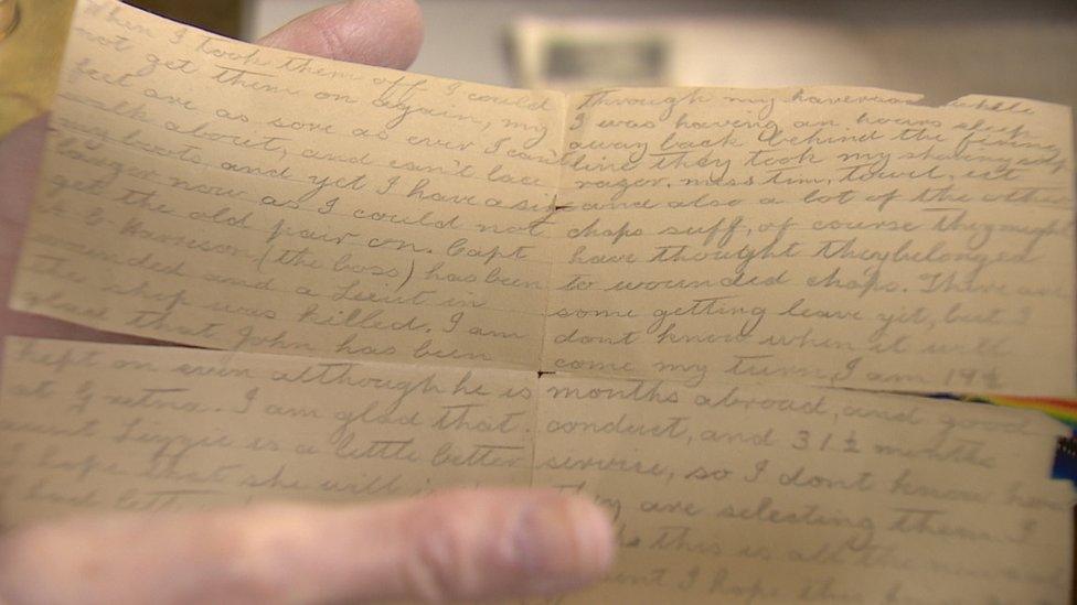 Last letter written by Donald Mackay who was killed in Arras