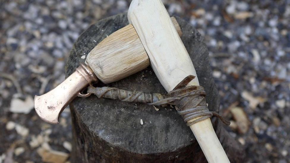 Must Farm Bronze Age two-piece hafted axe replica