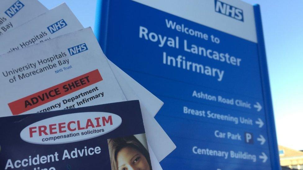 Freeclaim 'advice sheets' in Royal Lancaster Infirmary