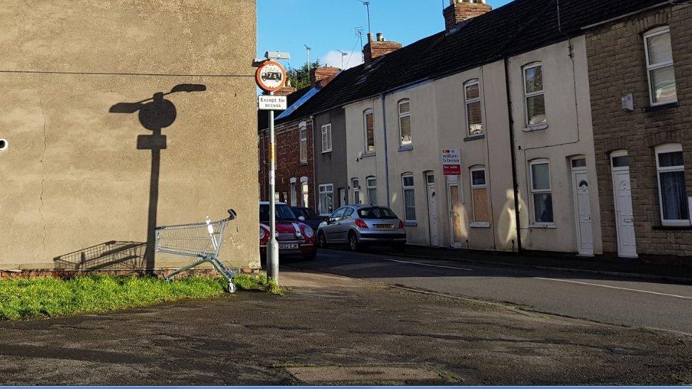 Abandoned shopping trolley in Gainsborough