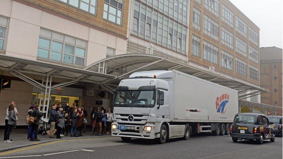 Lorry containing medical equipment which is heading to Syria