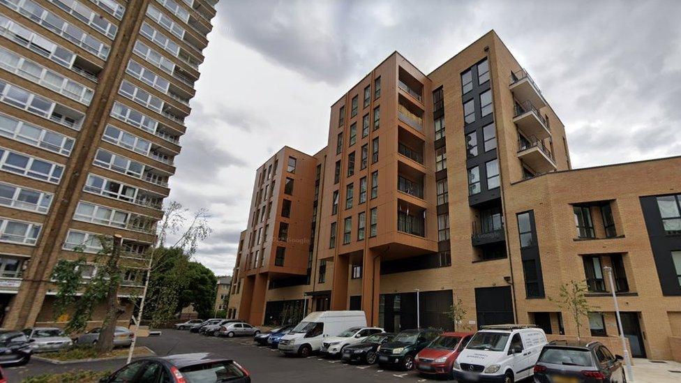 Google StreetView image of the building on Shuttleworth Road near where the man was found.