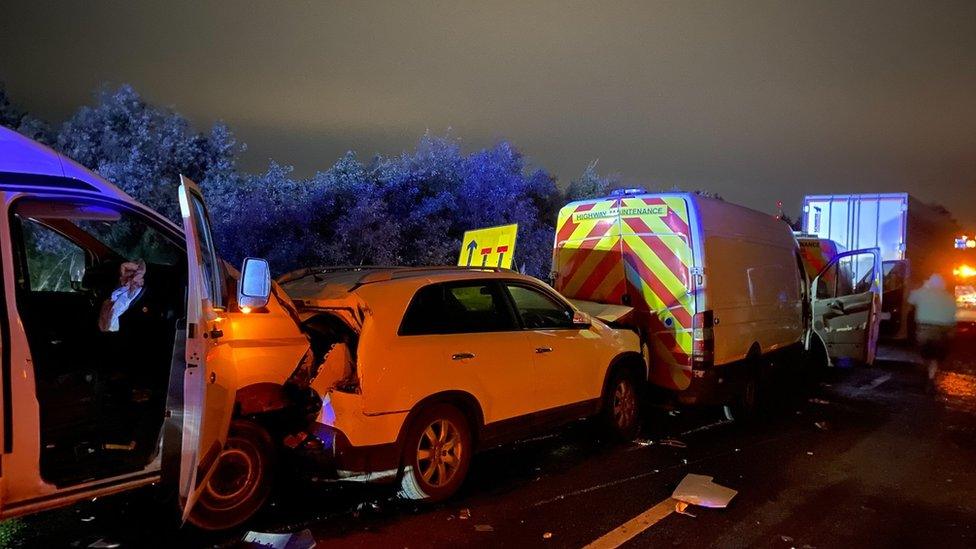 M1 Coalville crash