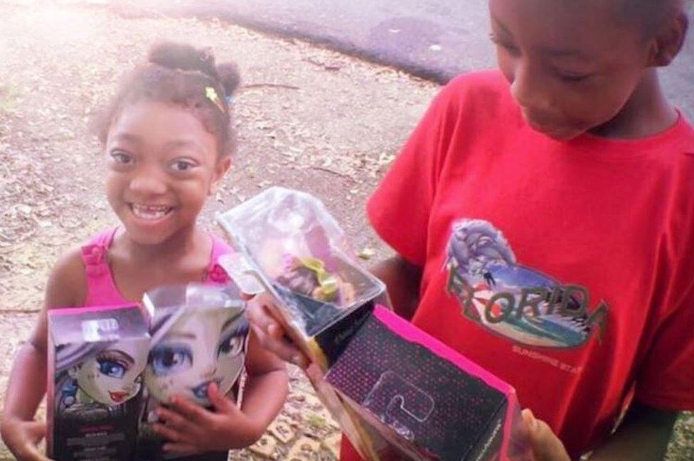 The granddaughters have also received toys and clothing as gifts