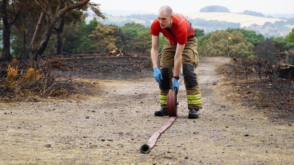 Firefighter on Lickey Hills