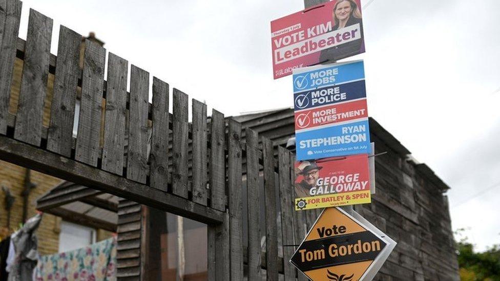 Posters for Batley and Spen by-election