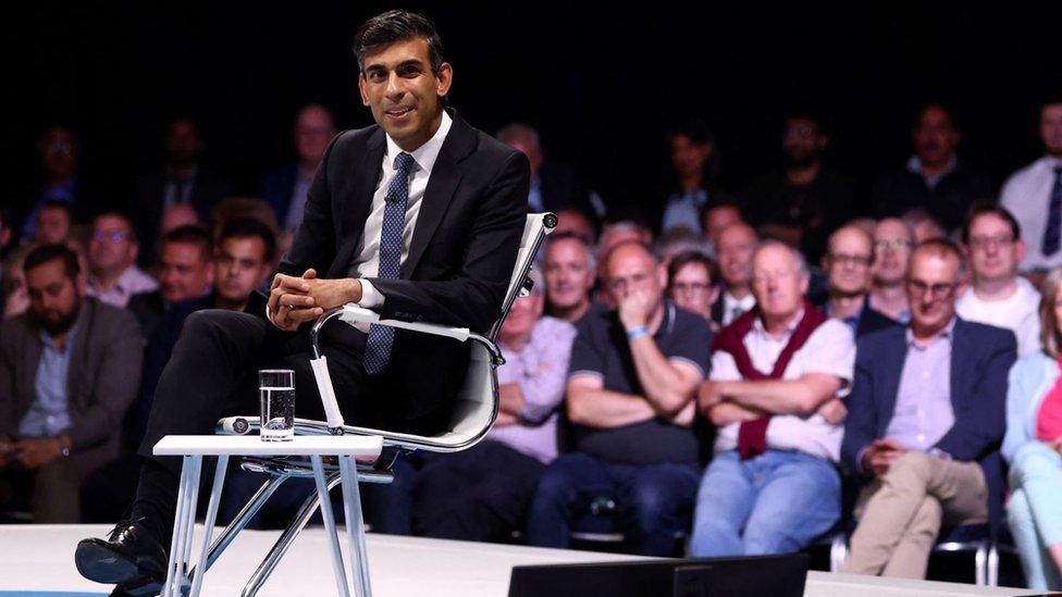 Rishi Sunak speaks to Conservative members