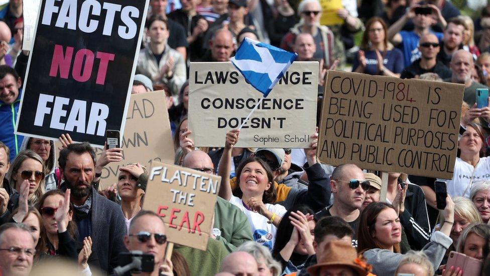 Protesters in Edinburgh