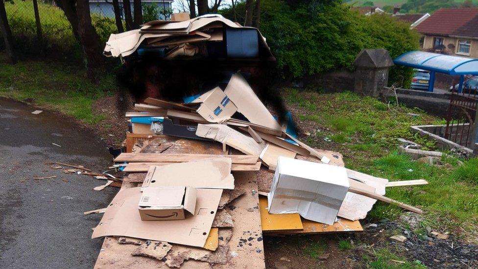 Fly-tipped rubbish