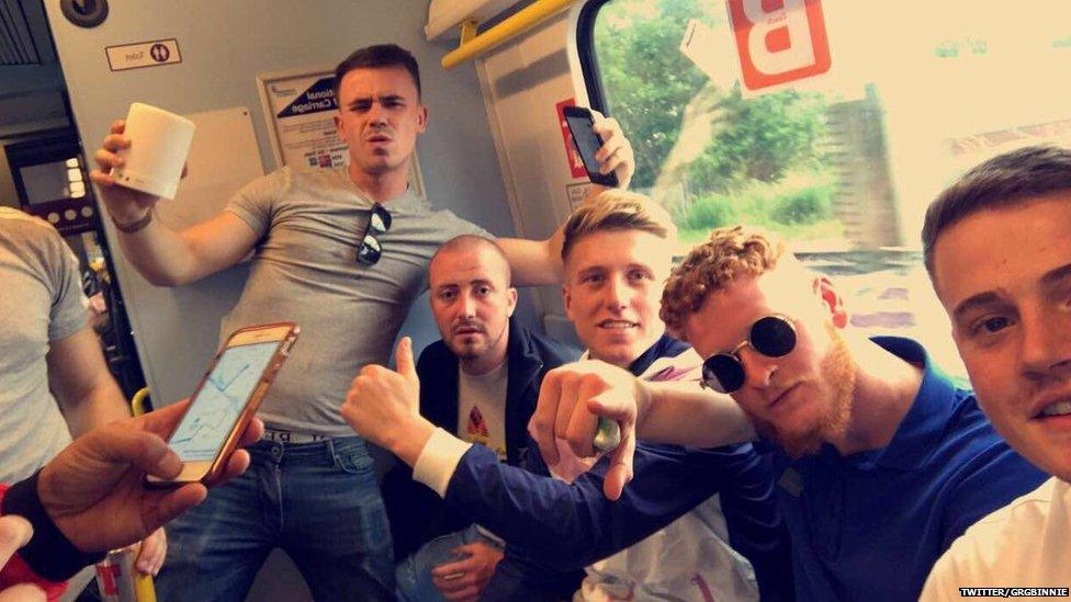 Greg Binnie and his mates en route to Parklife music festival