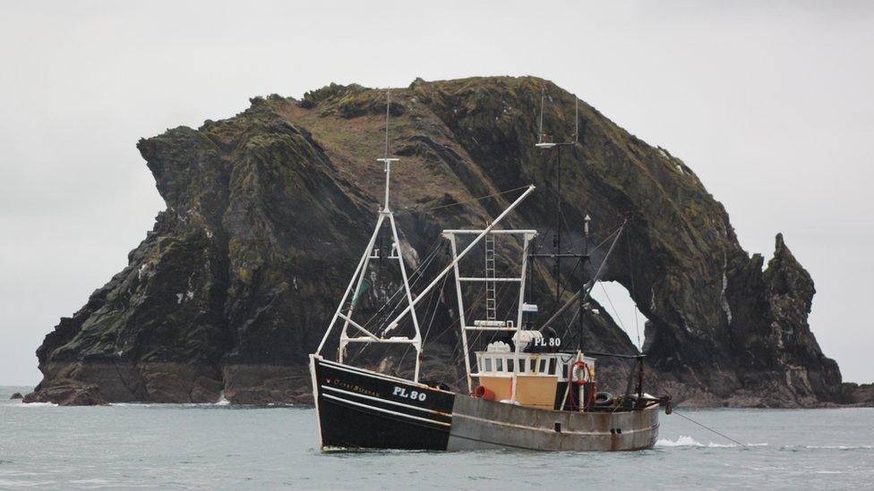 Fishing boat off the Calf of Man