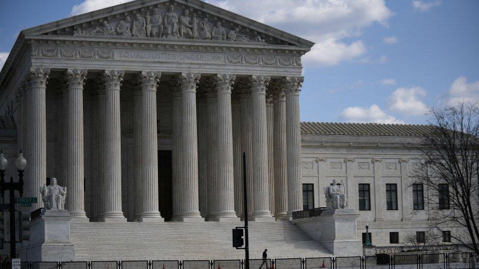 The US Supreme Court building in Washington, DC