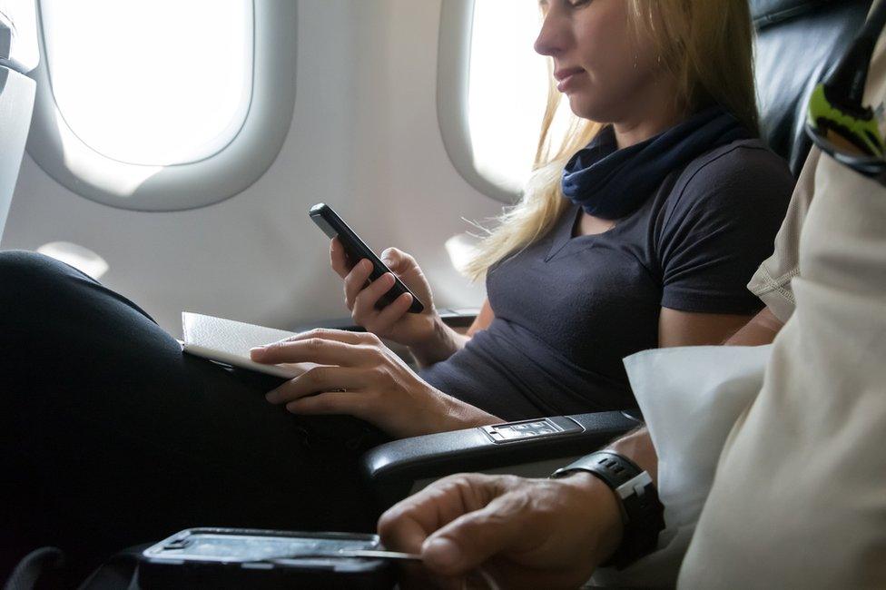 Smartphone on plane