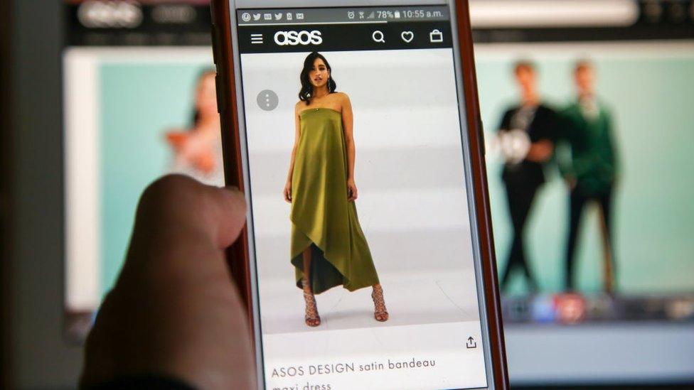 Asos app on a phone