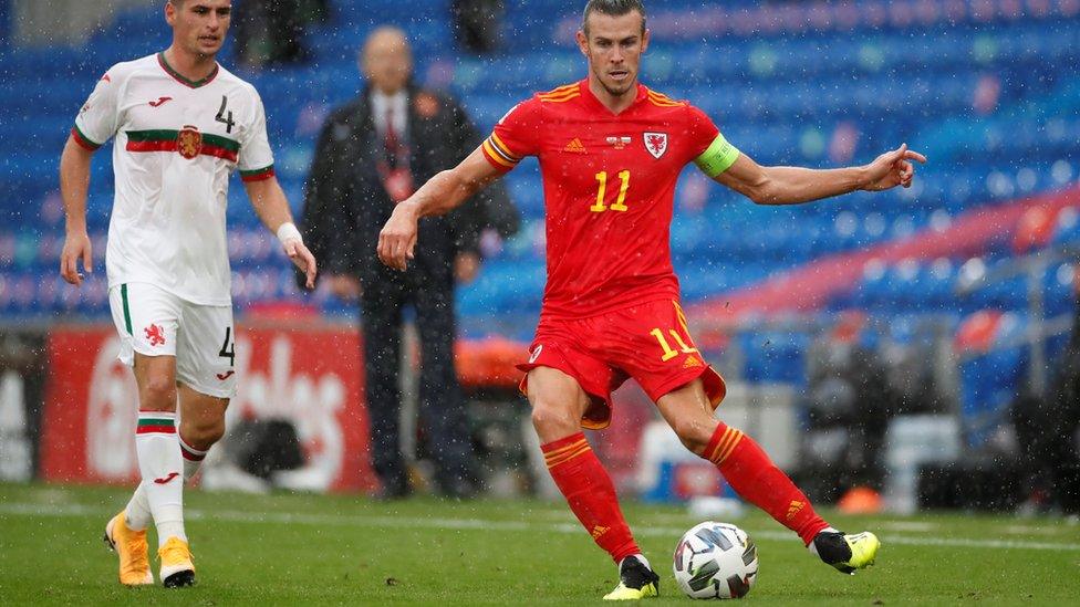 Gareth Bale playing for Wales in Euro's Nations League match against Bulgaria on 6 September, 2020