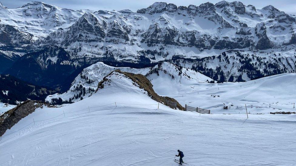 Skiing in the Alps