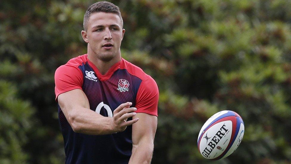 Sam Burgess pictured during England training on Monday