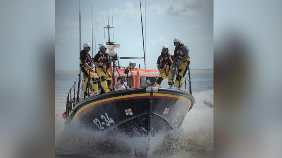 Current Aldeburgh all-weather lifeboat, the Freddie Cooper and crew