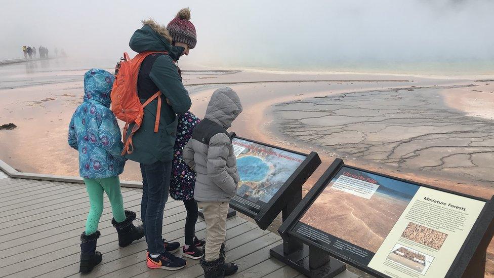 Alyssa Hulme with some of her children on their road trip.