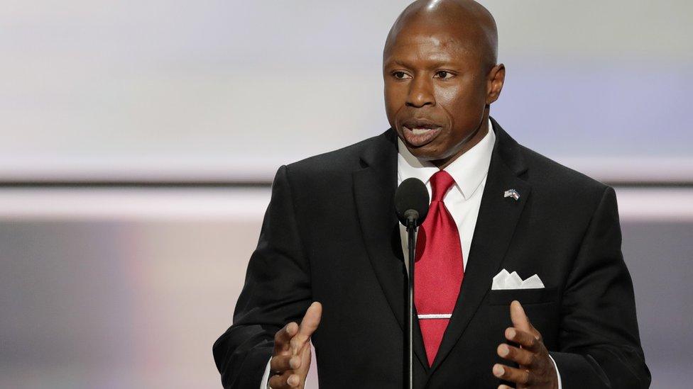 Darryl Glenn on the opening day of the Republican National Convention in Cleveland, July 18, 2016.