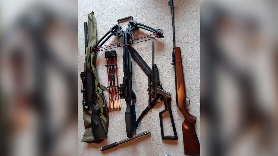 Weapons seized in Cheshire drug raids